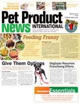 ecopup dog clothing feature in Pet Product News International magazine January 2012