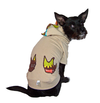 Eco-Pup dog clothing bamboo cotton rawr dino hoodie