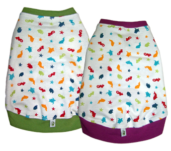 Eco-Pup dog clothing organic sea creatures printed goldfish tank top