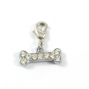d-ring rhinestone bone collar charm