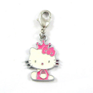 d-ring silver princess kitty charm collar