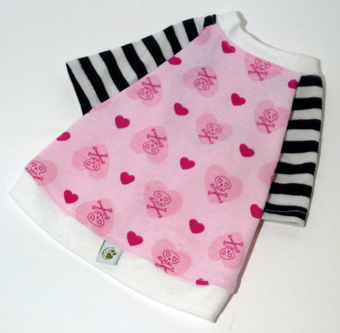 eco-pup dog clothing organic bamboo Swarovski skull print fig shirt