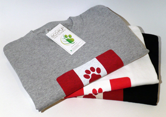 Eco-Pup dog clothing cotton adult unisex Canada paw flag tee shirt
